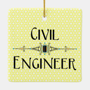 Civil Engineer Decorative Line Ceramic Ornament