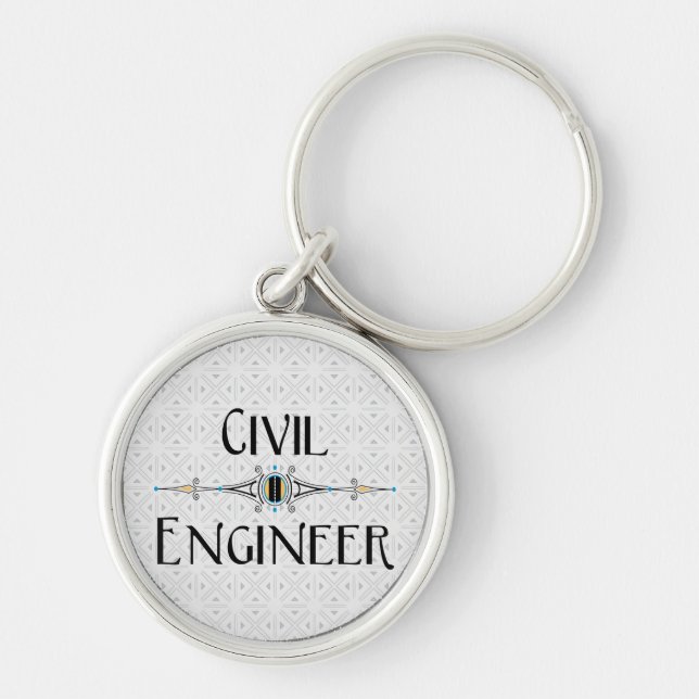 Civil Engineer Decorative Line Key Ring (Front)