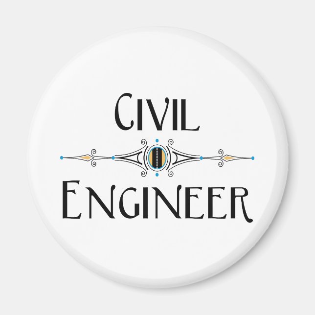 Civil Engineer Decorative Line Magnet (Front)