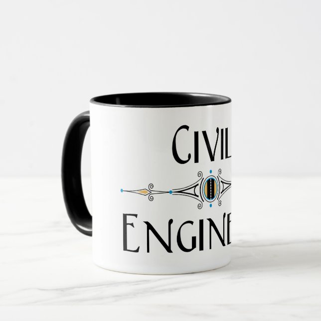 Civil Engineer Decorative Line Mug (Front Left)