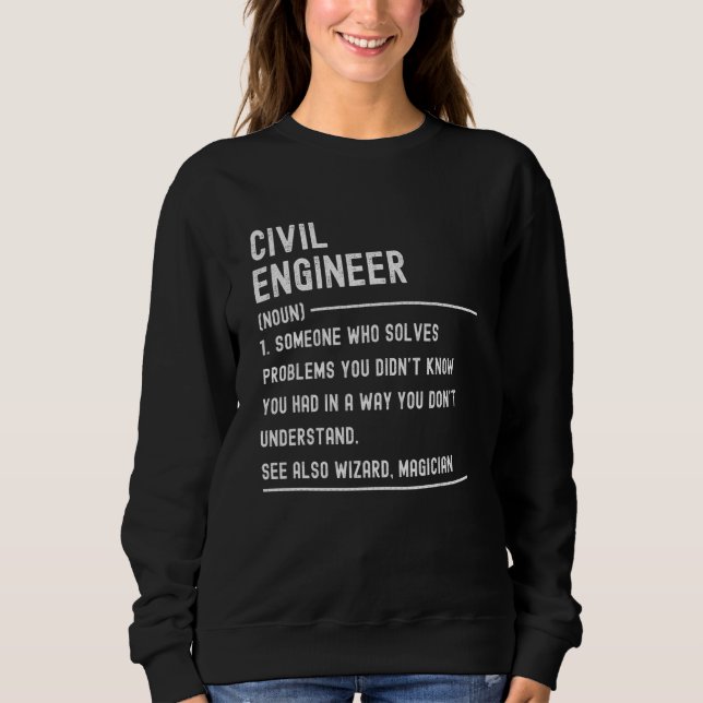 Civil Engineer Definition Shirts Funny Job Title (Front)