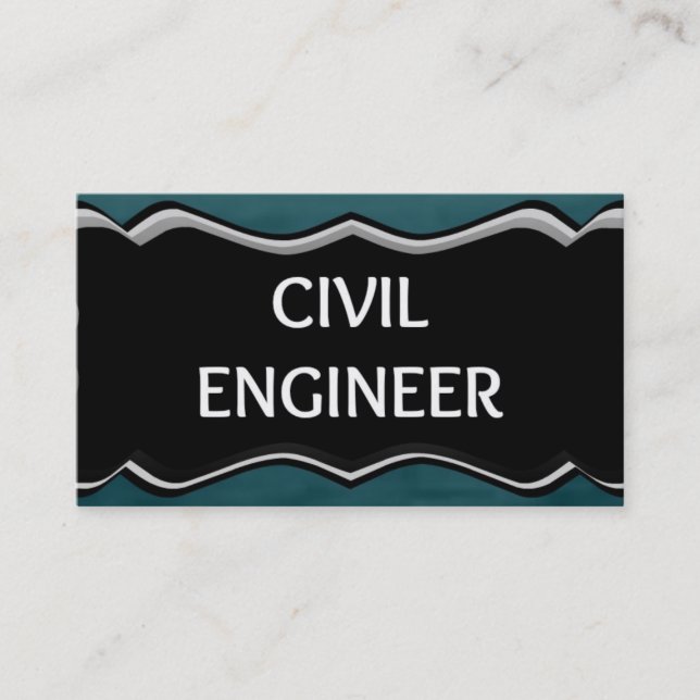 Civil Engineer Elegant Name Plate Business Card (Front)