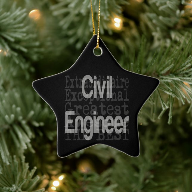 Civil Engineer Extraordinaire Ceramic Tree Decoration (Tree)