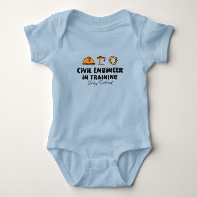 Civil Engineer in Training Construction Worker Baby Bodysuit (Front)
