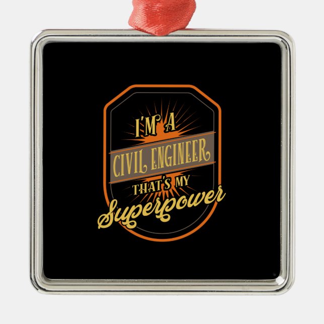 Civil Engineer Metal Tree Decoration (Front)