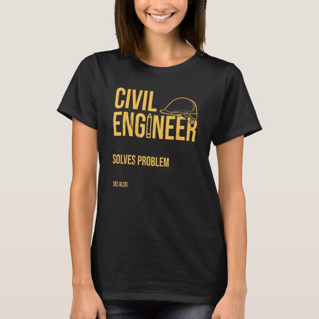 Civil Engineer Noun Definition Technical Draftsman T-Shirt (Front)