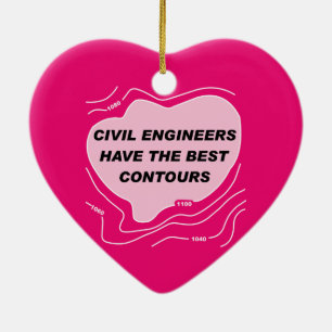 Civil Engineer Pink Contours Ceramic Tree Decoration