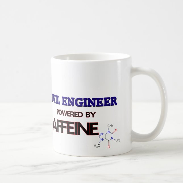 Civil Engineer Powered by caffeine Coffee Mug (Right)