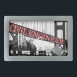 Civil Engineer Rectangular Belt Buckle<br><div class="desc">Graphic representation of a Civil Engineer.</div>