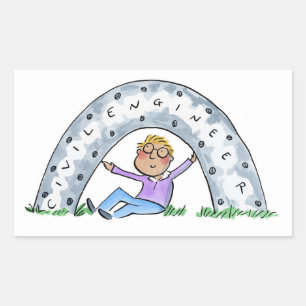 Civil Engineer Rectangular Sticker