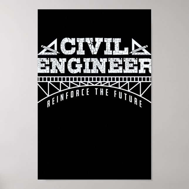 Civil Engineer Reinforn The Future Engineer Poster (Front)