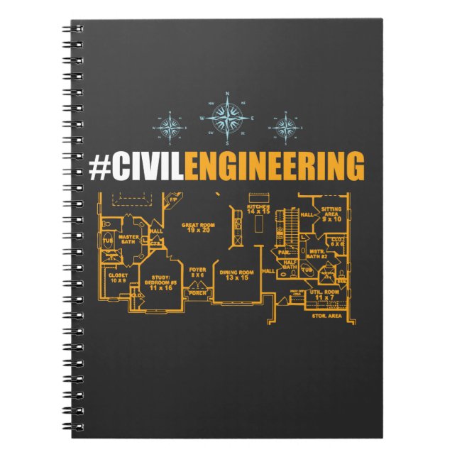 Civil Engineer Shirt - Civil Engineering Student Notebook (Front)