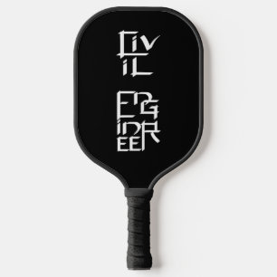 Civil Engineer White Character Pickleball Paddle