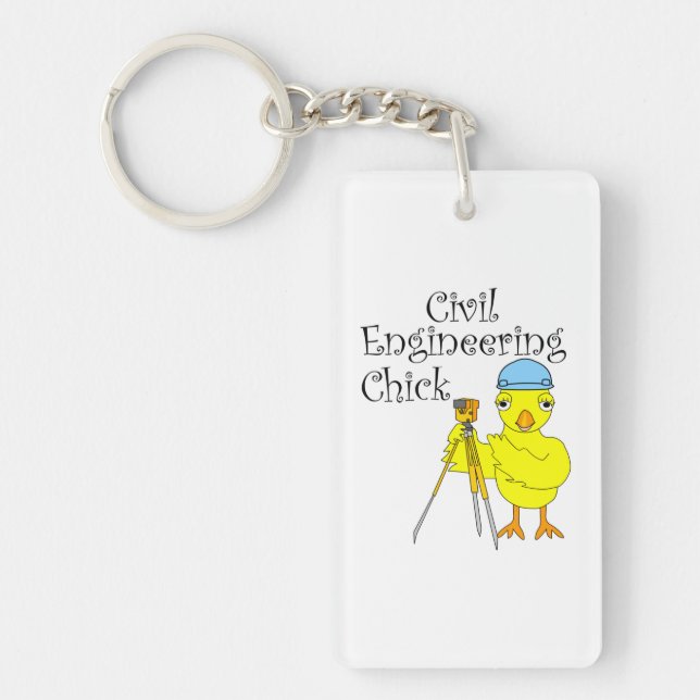 Civil Engineering Chick Key Ring (Front)