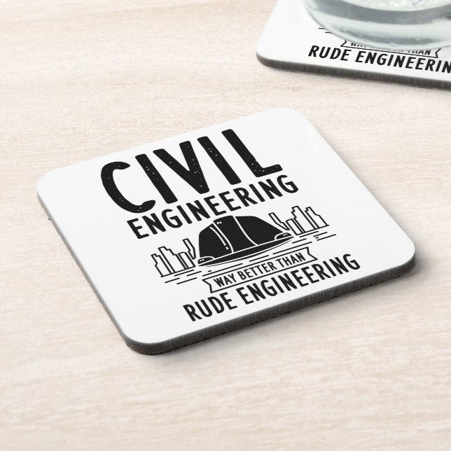 Civil Engineering Gag Graduate Engineer Coaster (Left Side)