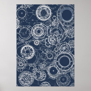 Civil Engineering Gear Blueprint Design for Struct Poster
