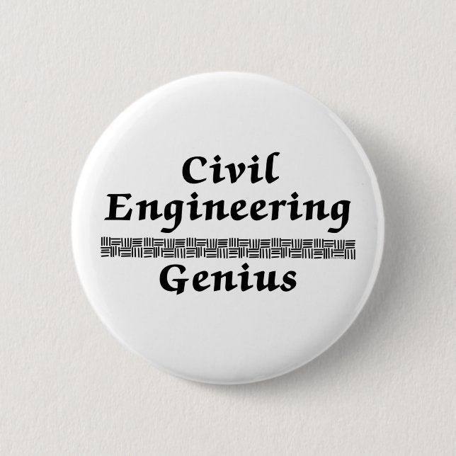 Civil Engineering Genius 6 Cm Round Badge (Front)