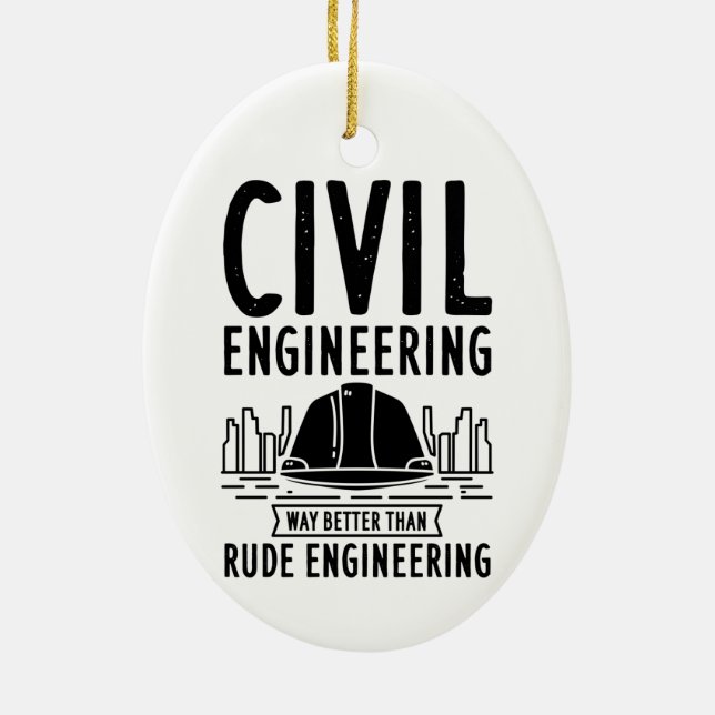 Civil Engineering Way Better Graduate Christmas Ceramic Tree Decoration (Back)