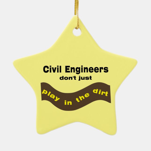 Civil Engineers Play Ceramic Tree Decoration (Back)
