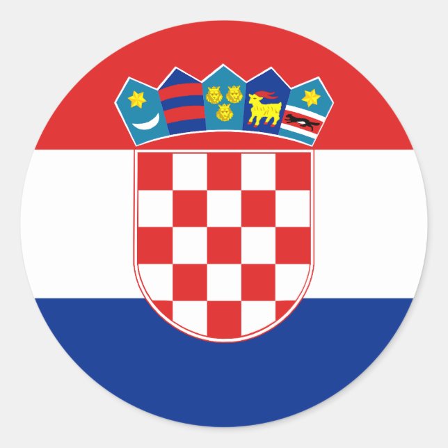 Civil Ensign Of Croatia, Croatia flag Classic Round Sticker (Front)