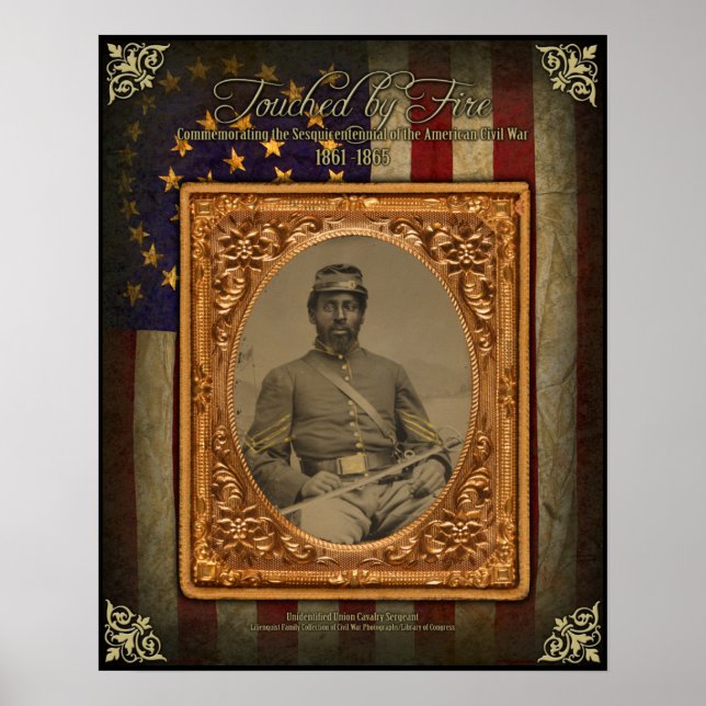 Civil War Afrcan American Cavalry Sergeant Poster (Front)