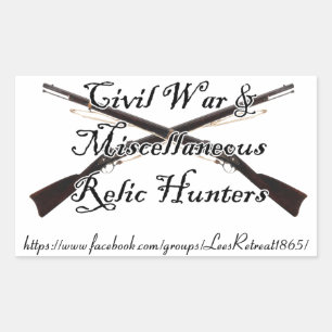 civil war and misc relic hunters decal rectangular sticker