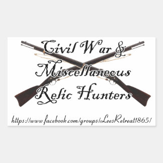 civil war and misc relic hunters decal rectangular sticker
