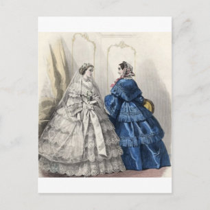 Civil War Antebellum Fashion Ladies Ball Gown Postcard