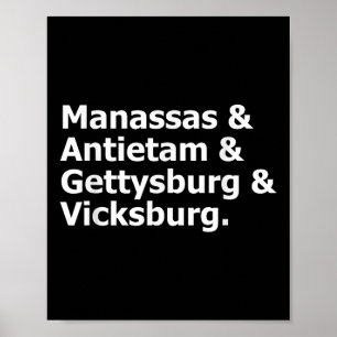 Civil War Battles Manas Antietam Gettysburg Vicksb Poster
