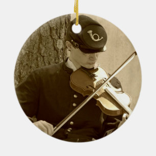 Civil War Fiddle Player Ceramic Tree Decoration