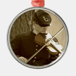 Civil War Fiddle Player Metal Tree Decoration