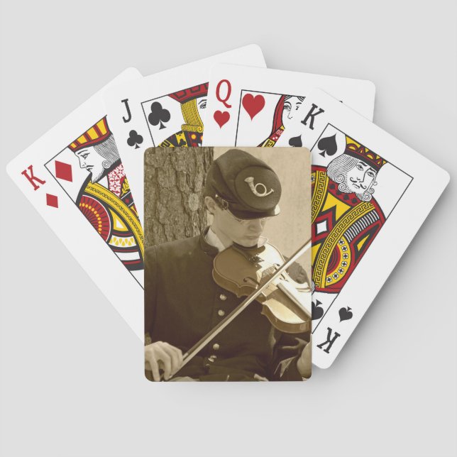 Civil War Fiddle Player Playing Cards (Back)