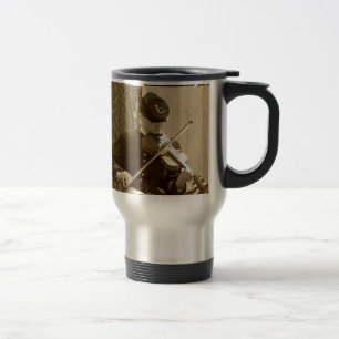 Civil War Fiddle Player Travel Mug
