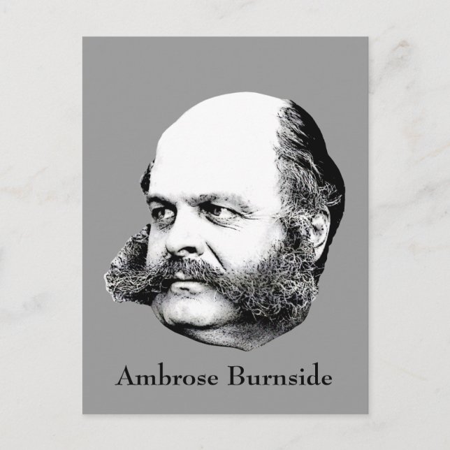 Civil War General Ambrose Burnside Postcard (Front)
