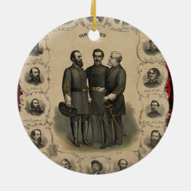 Civil War Heroes Ceramic Tree Decoration (Back)