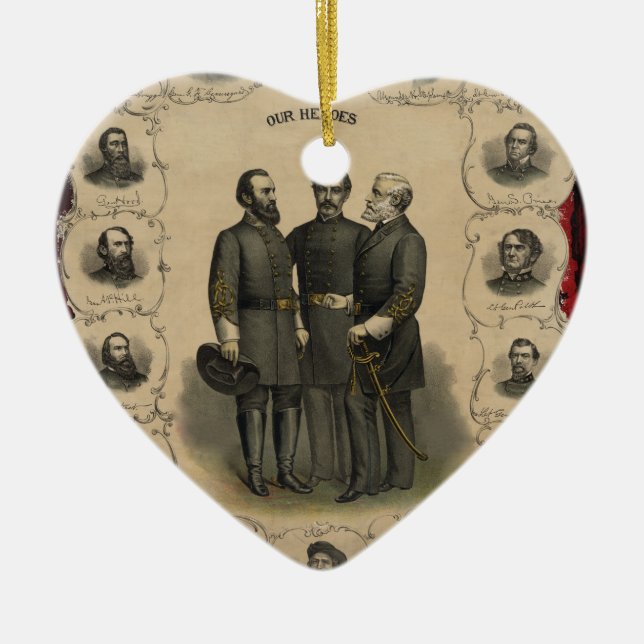 Civil War Heroes Ceramic Tree Decoration (Front)