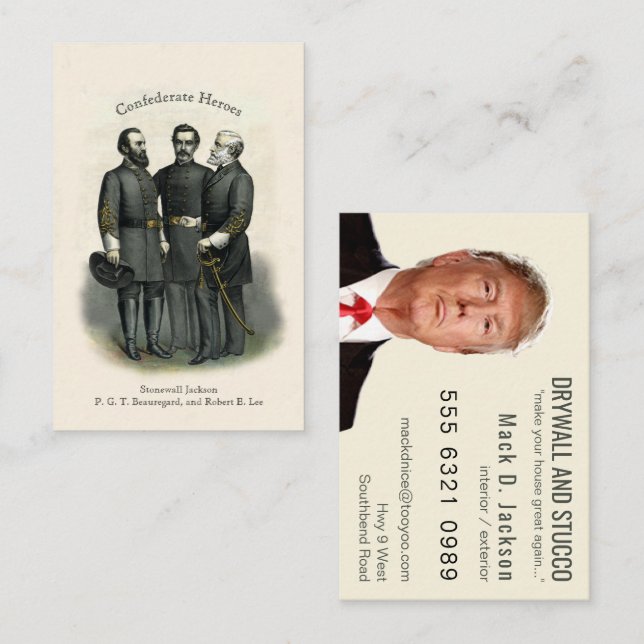 Civil War Heroes Drywall Stucco Painting Business Card (Front/Back)