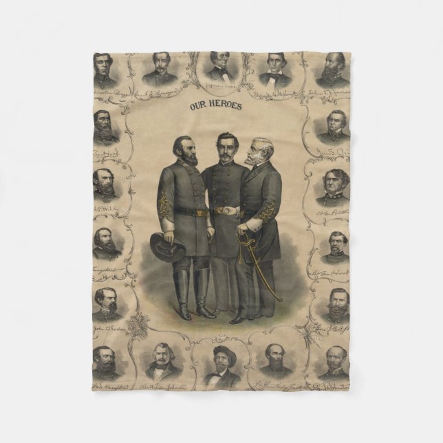 Civil War Heroes 🎖️⚔️ USA Fleece Blanket (Front)