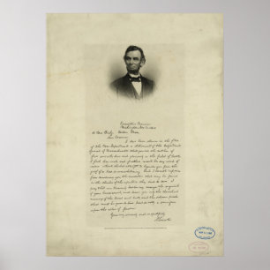 Civil War Letter from Abraham Lincoln to Mrs Bixby Poster