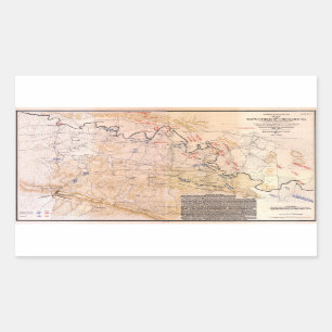 Civil War Map Battlefield of Chickamauga (1863) Rectangular Sticker