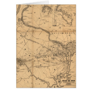 Civil War Map of Battles July 18, 21 & Oct 21 1861