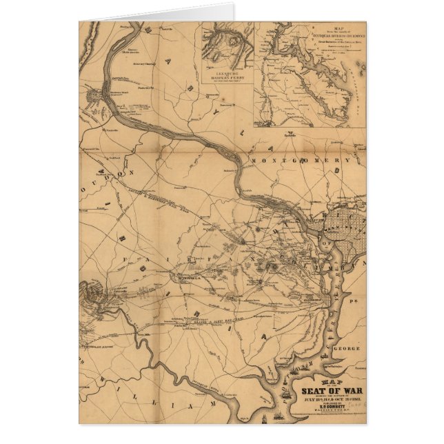 Civil War Map of Battles July 18, 21 & Oct 21 1861 (Front)