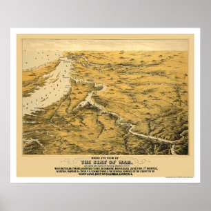 Civil War Panoramic Map 1861 Poster