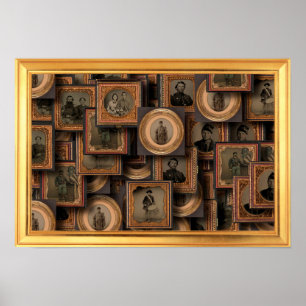 Civil War Portrait Collage Poster