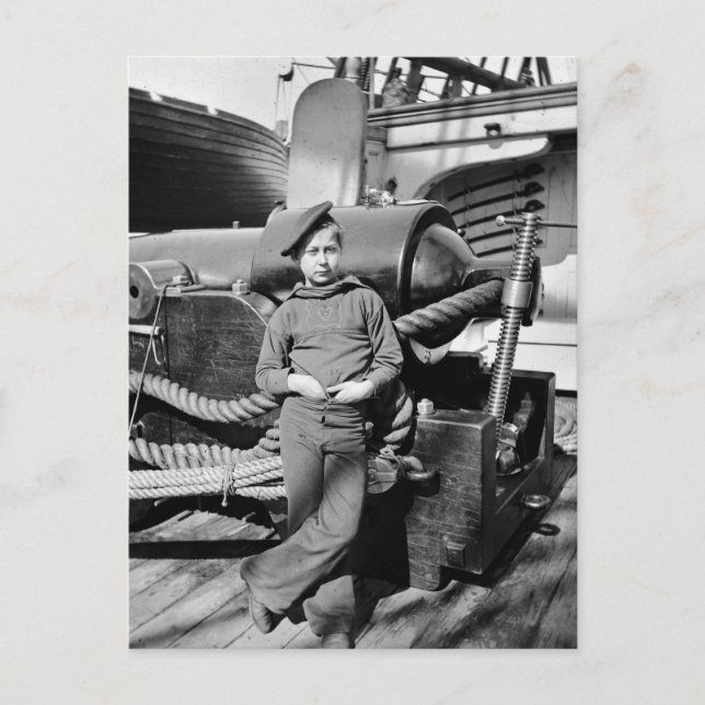 Civil War Powder Monkey, 1860s Postcard (Front)