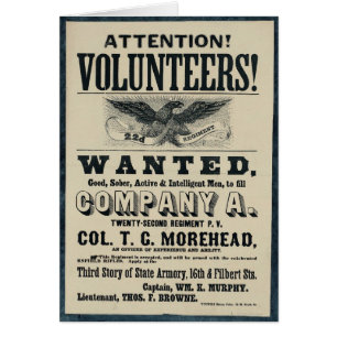 Civil War Recruitment Poster, 22 Infantry Regiment