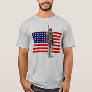 Civil War Soldier with Union Flag T-Shirt