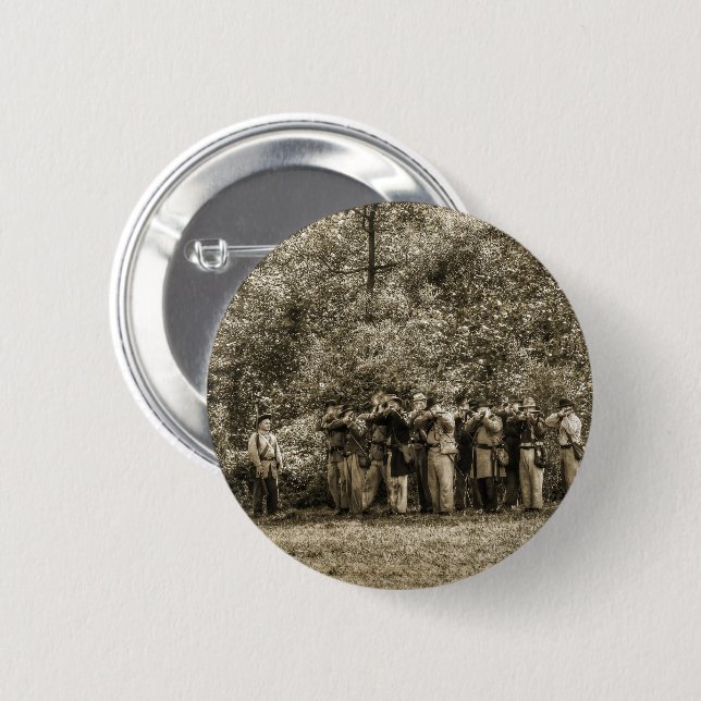 Civil War Soldiers 6 Cm Round Badge (Front & Back)