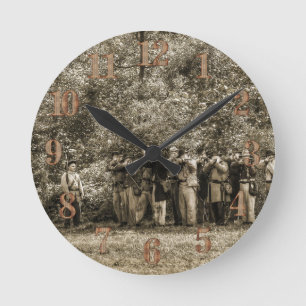 Civil War Soldiers Round Clock