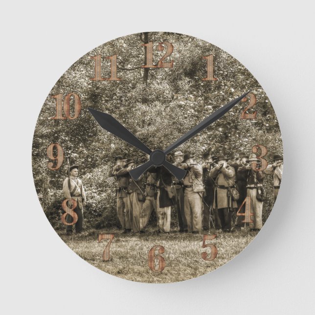 Civil War Soldiers Round Clock (Front)